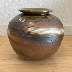 【美品】信楽焼 花器 花生 花入 伝統工芸品 花瓶 壺 
