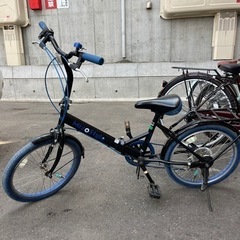 折りたたみ自転車20インチ黒✖︎青