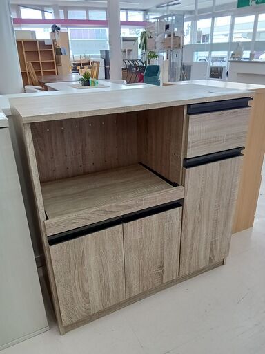 ★ジモティ割あり★  レンジボード アイボリー W90×D41×H91 クリーニング済み TC2400