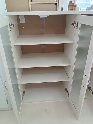 ★ジモティ割あり★  ミニ食器棚 クリーム W80×D34×H89 クリーニング済み TC2401 リユースのサカイ栃木店☆ジモティ割あり☆ 食器棚 ホワイト W58×D42