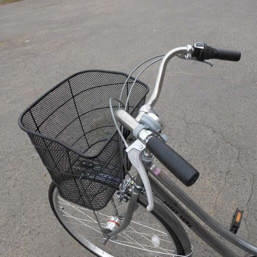 シティサイクル 26インチ 6段切り替え シルバー BOBBY TOWN 自転車 6段変速 ライト付き カゴ付き SMD029722 札幌 西野店 シティサイクル 26インチ 6段切り替え シルバー BOBBY TOWN 自転車 6段