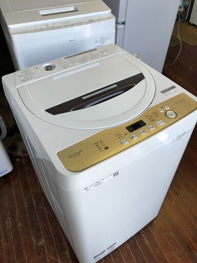 北九州市内配送無料店2020年式　シャープ SHARP 全自動洗濯機 幅56.5cm(ボディ幅52.0cm) 6kg ステンレス穴なし槽 ブラウン系 ES-GE6D- 北九州市内配送無料店2020年式 シャープ SHARP 全自動洗濯機 幅