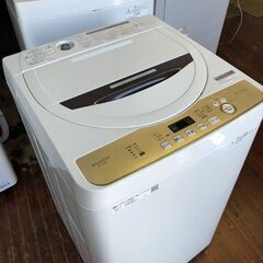 北九州市内配送無料店2020年式　シャープ SHARP 全自動洗濯機 幅56.5cm(ボディ幅52.0cm) 6kg ステンレス穴なし槽 ブラウン系 ES-GE6D-
