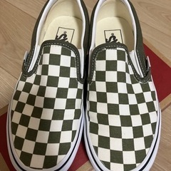 vans スニーカー　チェッカーボード チェック グリーン 緑