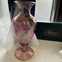 シャモイ　ガラス　花瓶