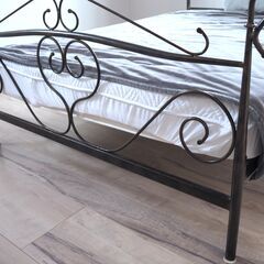 ◆marukita購入 アイアンフレーム ダブルベッド アンティーク シャビー マットレス付き◆
