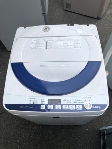 福岡市内配送無料　シャープ ５．５ｋｇ全自動洗濯機 ES-G5E2-KB