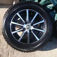 アルミホイール ４穴 PCD100　＋ スタッドレスタイヤ（YOKOHAMA iceGUARD iG30）185/65R14　ホンダ　フリードスパイク、モビリオスパイクで使用してました