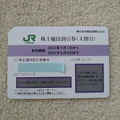 JR東日本株主優待優割引券（４割引）有効期限2024年6月30日