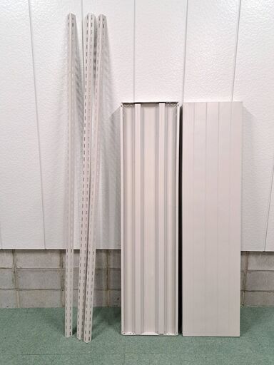 3台あり 6段 スチールラック ホワイト 幅180cm×奥行45cm×高さ240cm