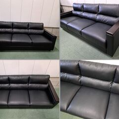 NITORI ニトリ 応接（3人用ソファ・1人用ソファ2点・センターテーブル）セット LEGNO レグノ 本革 オフィス 事務 幅185cm×奥行80cm×高さ74cm 