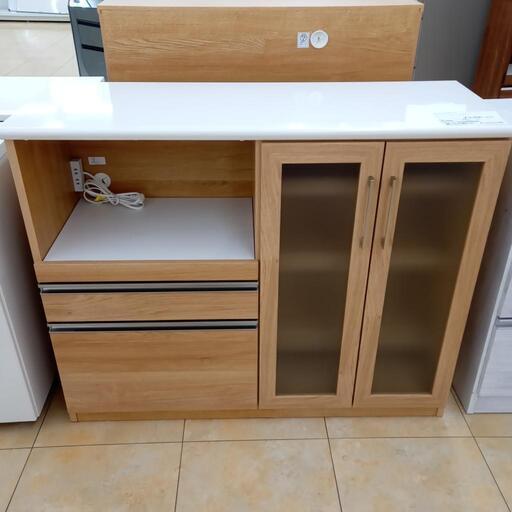 ★ジモティ割あり★  ミドルレンジボード 白、lライトブラウン H96.5×D45.3×W119.2 クリーニング済み OJ4095