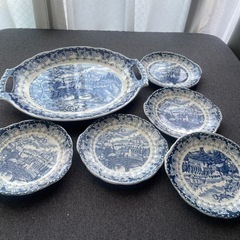 【未使用】陶器の大皿と小皿5枚セット