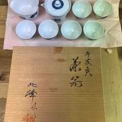 大丸北峰 干支猪 清水焼 玉露茶碗セット