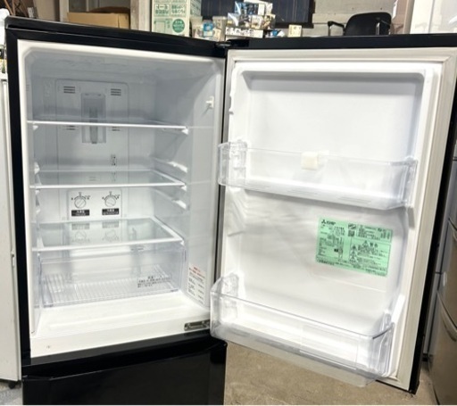 【美品】・三菱　ノンフロン冷凍冷蔵庫　　　 MR-P15ED-KK 2019年製 ✨2019年製✨928番 三菱✨ノンフロン冷凍冷蔵庫✨MR-P15ED-KK‼️