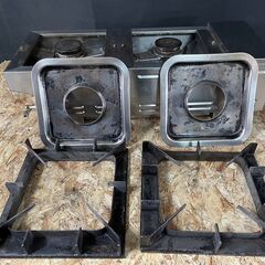 ★山岡金属 STKー572T-04 卓上2口ガスコンロ 業務用 都市ガス用★