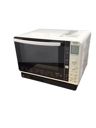 24R165 ジ6 HITACHI 日立加熱水蒸気オーブンレンジ ヘルシーシェフ MRO-JT230 ホワイト 中古品