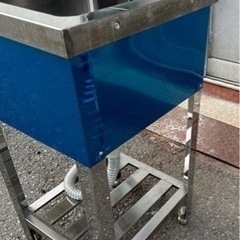 業務用 美品 1槽シンク 幅400×奥450×高さ800+90(mm)栓 流し台 一層シンク 一層 1層 店舗用品 厨房機器一槽シンク 大阪発