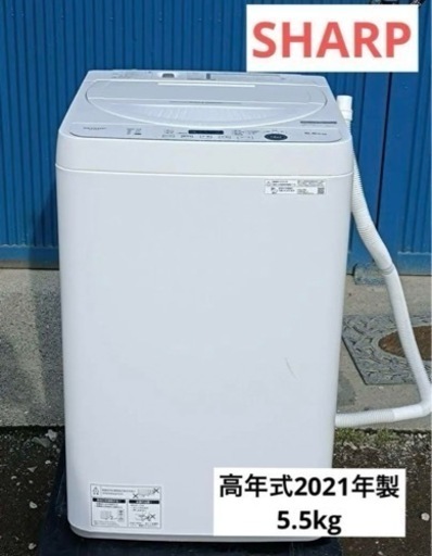 F1541【高年式2021年製】SHARP ES-GE5F-W  5.5kg  家電 生活家電 洗濯機