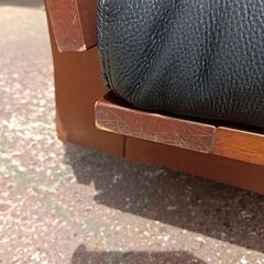 シギヤマ家具　LEATHER WOOD180　本革張り３人掛けソファー『中古良品、小傷あり』 シギヤマ家具 LEATHER WOOD180 本革張り3人掛けソファー『中古良品