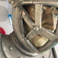 ナイト 騎士 シルバーアーマー 銀甲冑 等身大フィギュア シールド 中世 