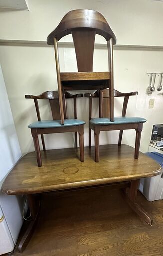 ダイニングテーブル Dining Table with 3 chairs - 6000Yen