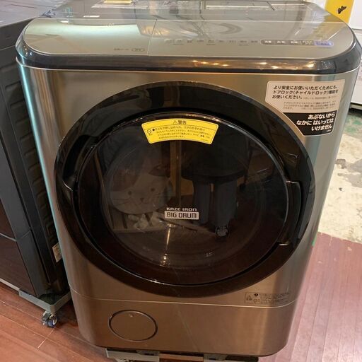 送料無料・設置無料有りHITACHI ドラム式洗濯乾燥機 12.0/6.0k 2018年製 BD-NX120CR 中古