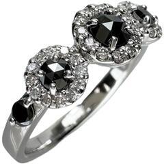 11号 ブラックダイヤモンド/透明ダイヤモンド 0.60ct リング・指輪 