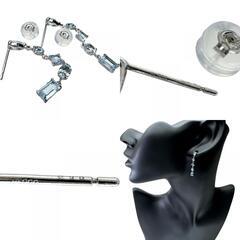 ブルートパーズ 0.90/0.90ct ピアス Pt900プラチナ 1.6g レディース【中古】【真子質店】【NN】【IIx】