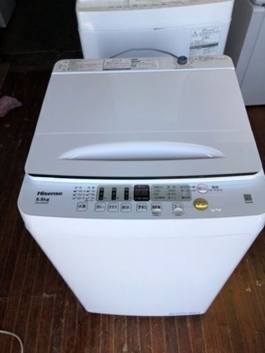 福岡市内配送設置無料　ハイセンス 5．5kg全自動洗濯機 e angle select 白 HW-G55A-W