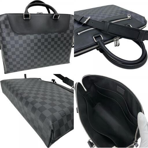 【LOUIS VUITTON/ルイ・ヴィトン】 ポルトドキュマンジュールNM PDJ NM ダミエグラフィット N48260  ビジネスバッグ PVC/レザー ブラック メンズ【中古】【真子質店】【BL】【IIxx】