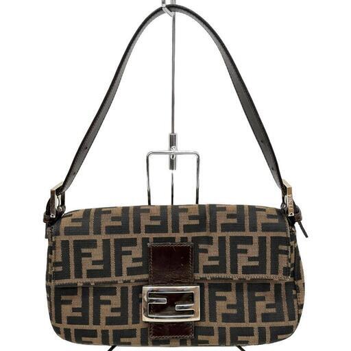 【FENDI/フェンディ】 マンマバケット ハンドバッグ キャンバス/レザー ズッカ柄/ブラウン レディース【中古】【真子質店】【GD】【MiTMo】