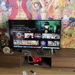 amazonTV付けてある21年43v型4k対応液晶テレビとテレ...