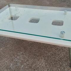 折りたたみ小型ガラス天板テーブル ウィンズテーブル 75×50 ...