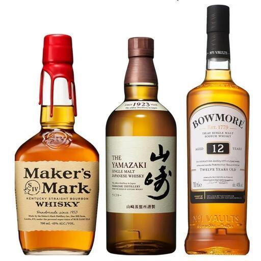 好評リクエスト出品【希望決済・受け渡し方法伺います】　山崎NV　ボウモア12　メーカーズマーク　3本セット