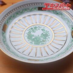 ヘレンド Herend アボニーグリーン インドの華 アンピール 高台 ぺディスタル カップソーサー エキスパート藤沢辻堂