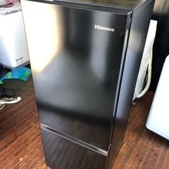 北九州市内配送無料　保証付き　2022年　ハイセンス 冷蔵庫 幅48.1cm 162L ブラック HR-D15FB 2ドア 右開き 自動霜取り コンパクト 