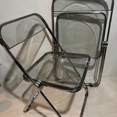 クリアチェア パイプ椅子 韓国 インテリア 2脚セット