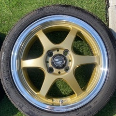 お話中です　ホイール　夏タイヤ付き　5J×15 4H PCD100 軽自動車