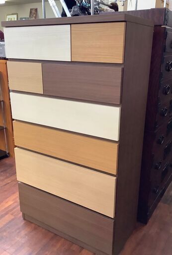 ニトリ 6段 ハイチェスト カレナ 80HC 衣類収納 タンス 幅79.9cm チェスト 箪笥 NITORI 札幌市