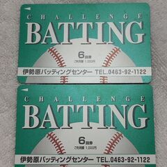 伊勢原バッティングセンター　６回券２枚セット