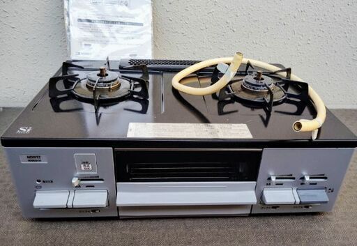 NORITZ都市ガス用【ガステーブルコンロ】NG80QVM)（LG2280M）片面焼グリル■ガステーブル付■2019年製■美品
