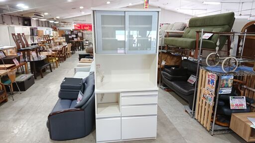 松田家具｜ラッキー｜モイス付｜ガラス引戸扉｜キッチンボード