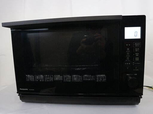 美品 Panasonic パナソニック NE-MS268-K オーブンレンジ 2022年製 フラットタイプ ブラック 26L 角皿付き