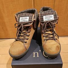 ハリスツイード パンプス ヒール ショートブーツ