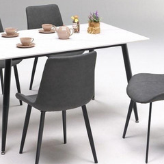 CERAMIC GRANADA ダイニング５点セット 幅140 テーブル + チェア 4脚 マーブル ホワイト　セラミック 耐熱 耐水 耐摩耗性 強度