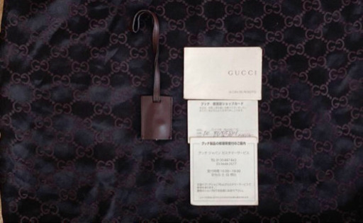 GUCCI シマ　レザー　ショルダーバッグ　ブラウン