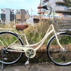 中古自転車 Je couvre ママチャリ 自転車 実用 6段変...