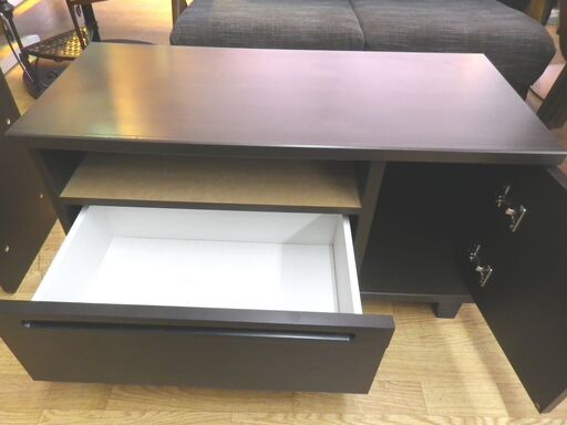 テレビ台 幅82cm 奥行36cm 高さ45cm 引き出し付き 木製 ダークブラウン テレビボード 札幌 西岡店 テレビ台 幅82cm 奥行36cm 高さ45cm 引き出し付き 木製 ダークブラウン