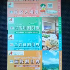 ハワイアンズ★入場無料券２枚+宿泊・飲食・ゴルフ場割引各１枚